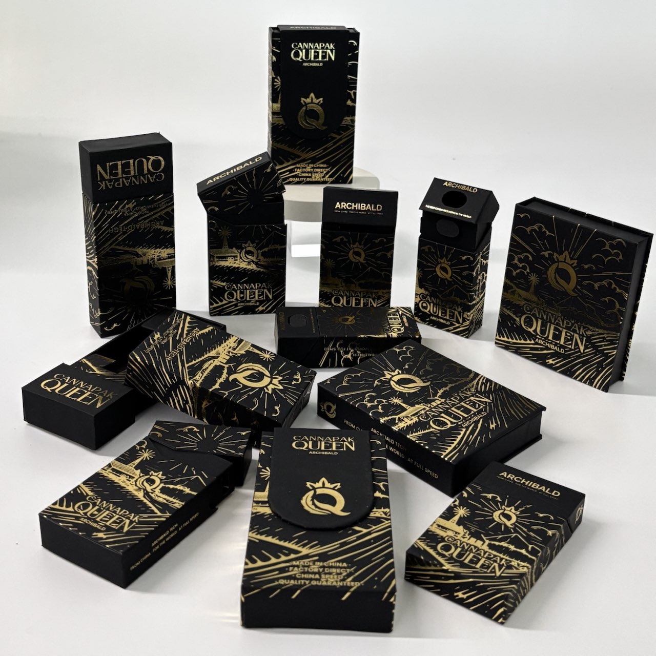 gold foil pre-roll packaging box
